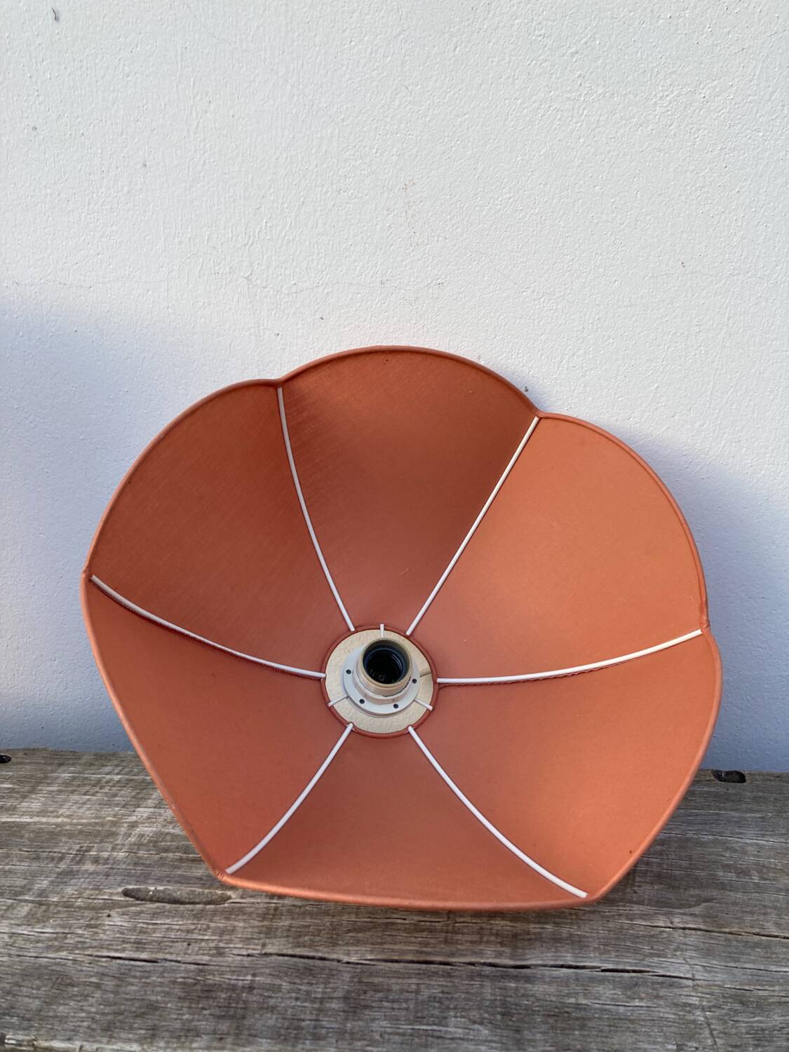 Vintage taupe fabric pendant light