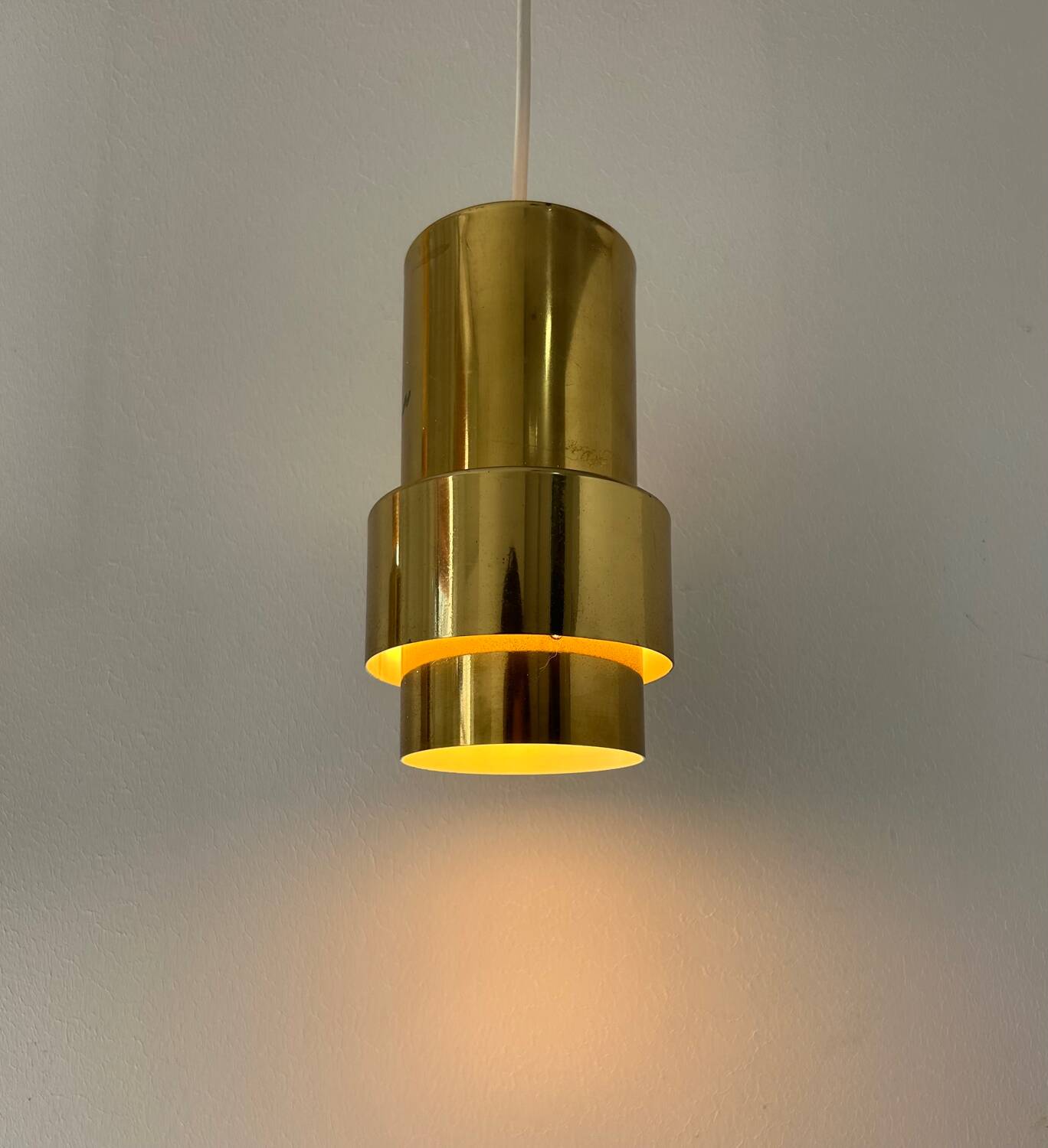 Pair of vintage pendant lights, brass, Sweden 1960