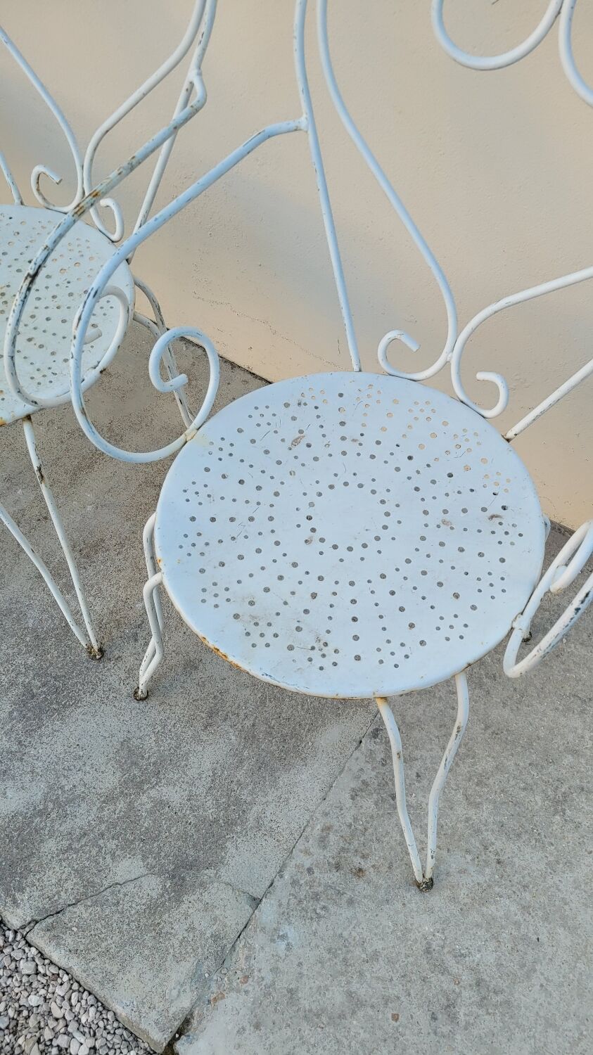 Salon de jardin série de 6 fauteuils en fer de jardin
