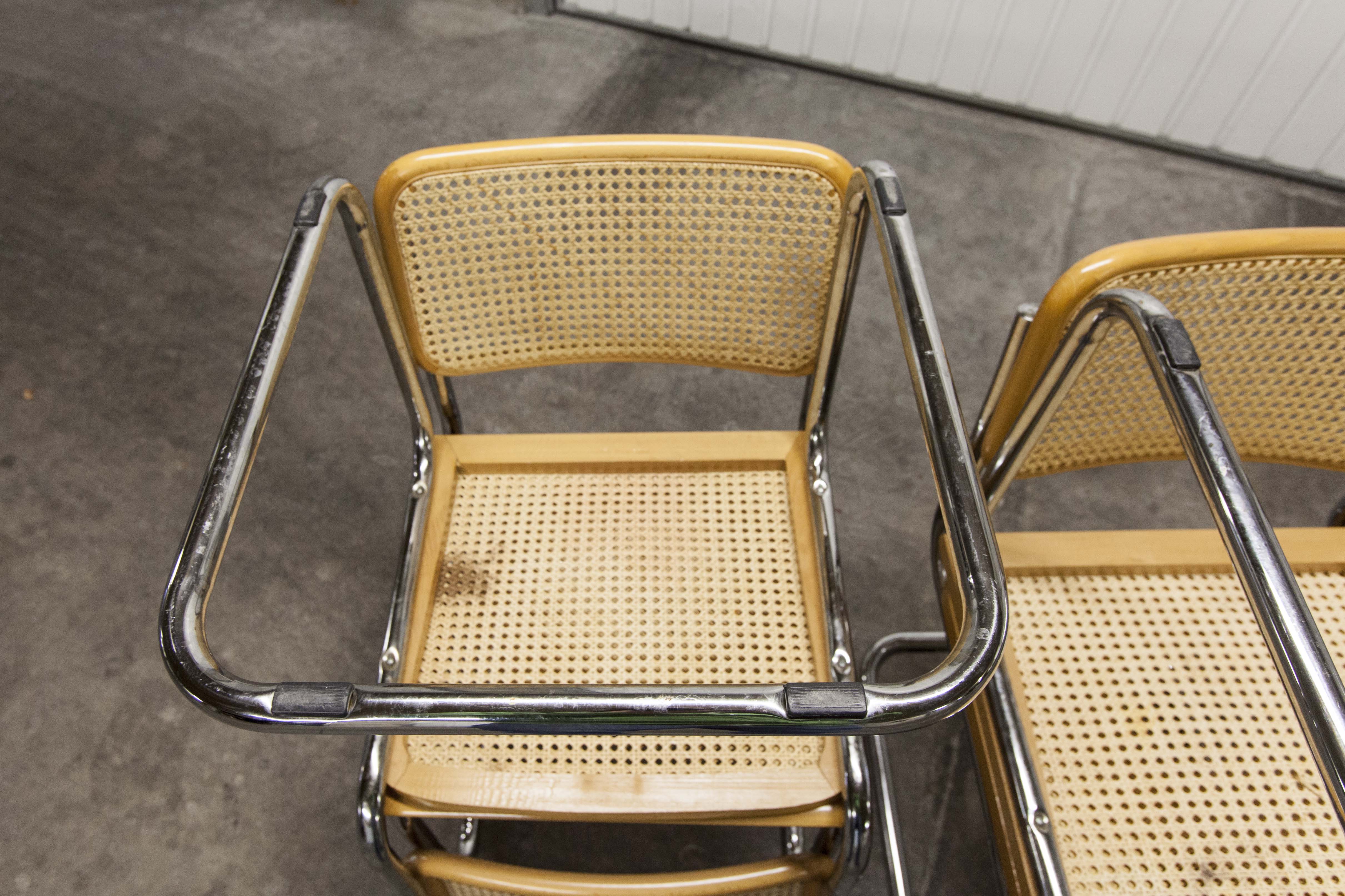 Lot of 4 chairs B32 by Marcel Breuer