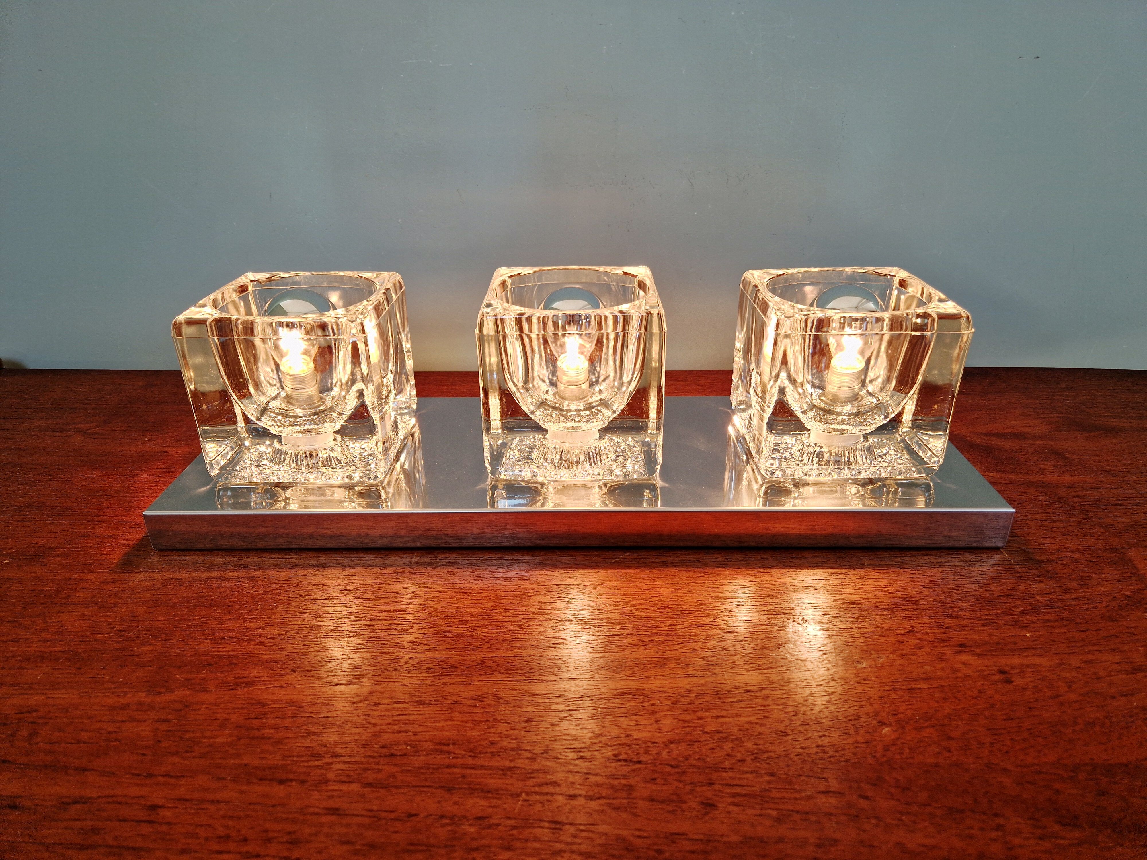 Triple wall lamp Ice Cube, Peill & Putzler, 1970