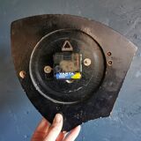 Vintage formica clock silent asymmetrical wall pendulum "MP blue black"