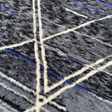 Carpet Black Handmade Wool Living Room, 260x380 cm