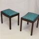 Paire de tabourets design année 50/60 tissu jacquard.