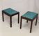 Pair of 50s/60s designer stools in jacquard fabric.