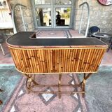 Vintage rattan bar around 1960