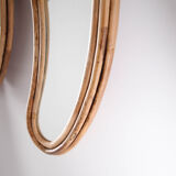 Large rattan palm mirror