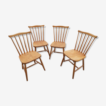 Ensemble de 4 chaises scandinaves années 60