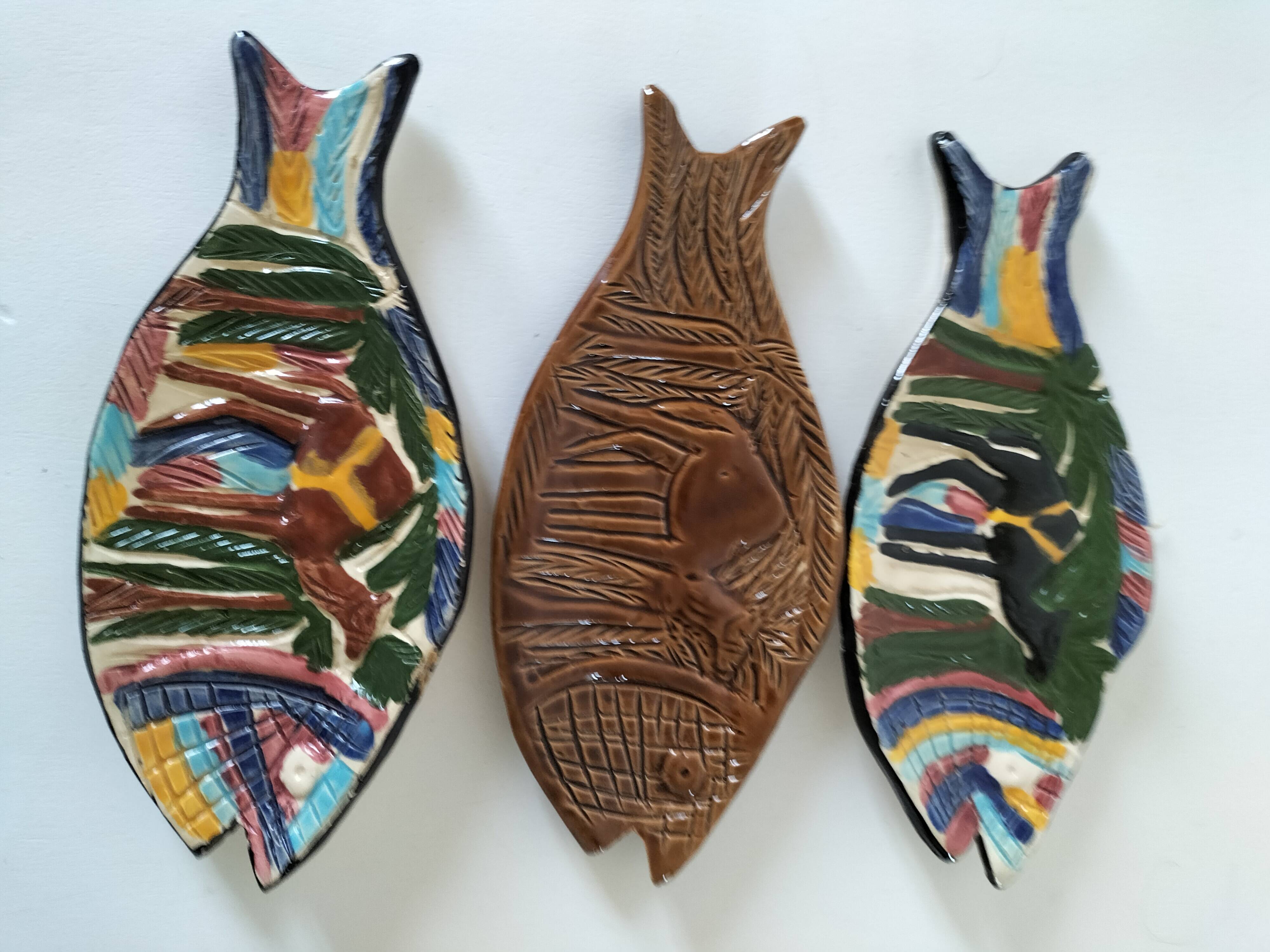 Trio of handcrafted ceramics from Nabeul (Tunisia)