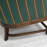 1950s, Danish 2-seater sofa, green furniture wool, oak wood.