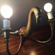 Pair d swans solid brass wall light