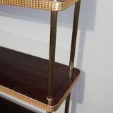 Étagère vintage à poser ou fixer en formica et laiton