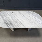Table basse vintage en marbre blanc, années 1970