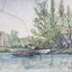 Aquarelle signée M.Aubert 1944