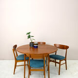 Vintage teak table with two extensions