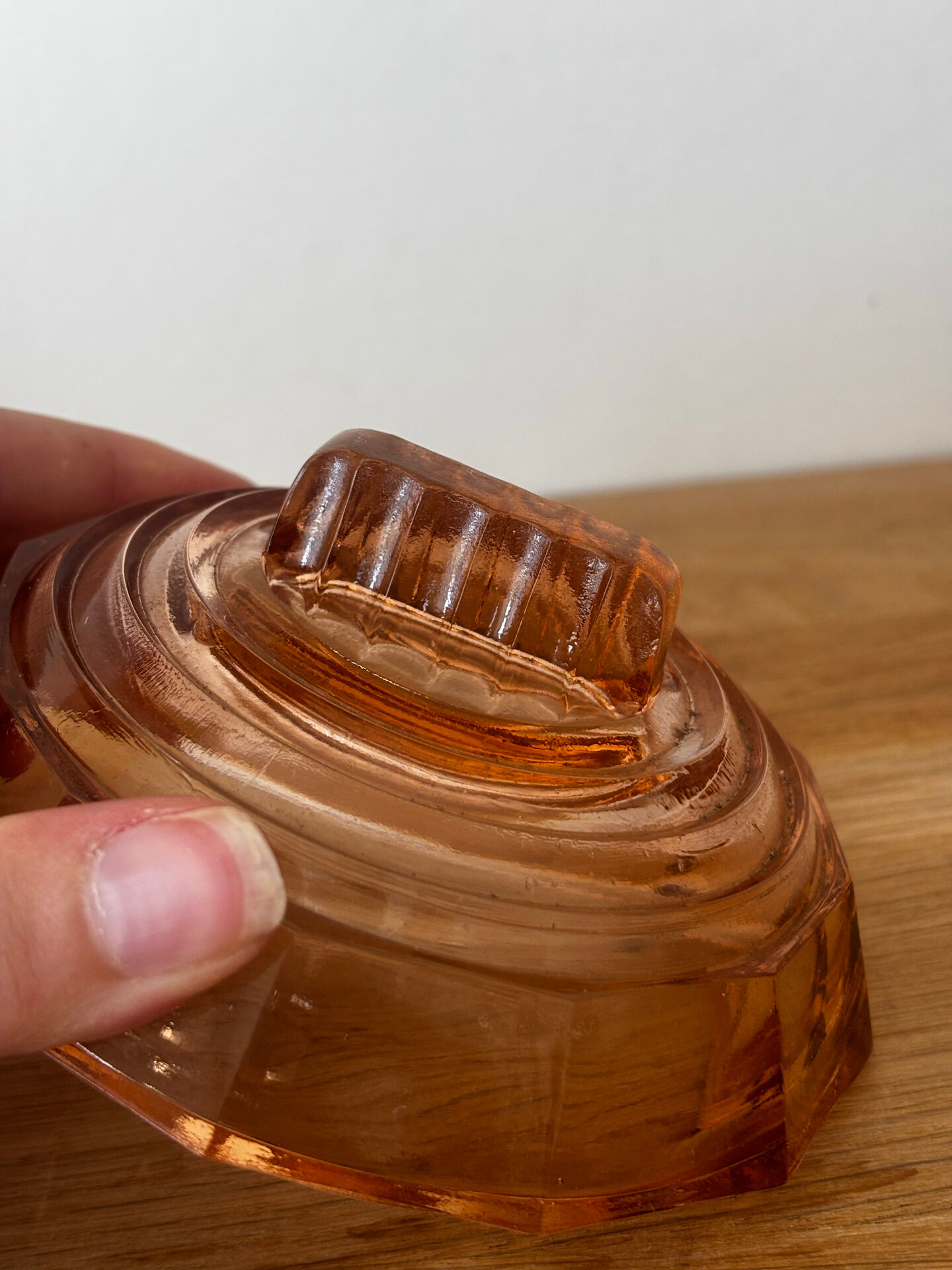 Old sugar bowl or pink glass sweet jar