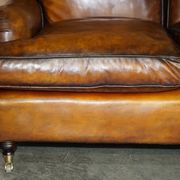 Howard & Son restored leather canapé, width 145 cm