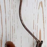 Coat hook double wood and metal