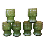 6 green glasses Fidenza Italy