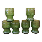 6 green glasses Fidenza Italy