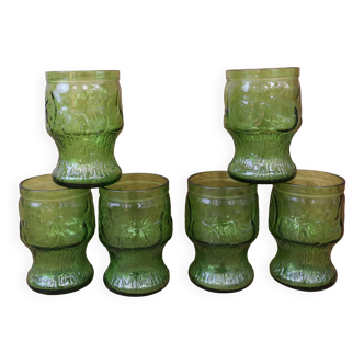 6 green glasses Fidenza Italy