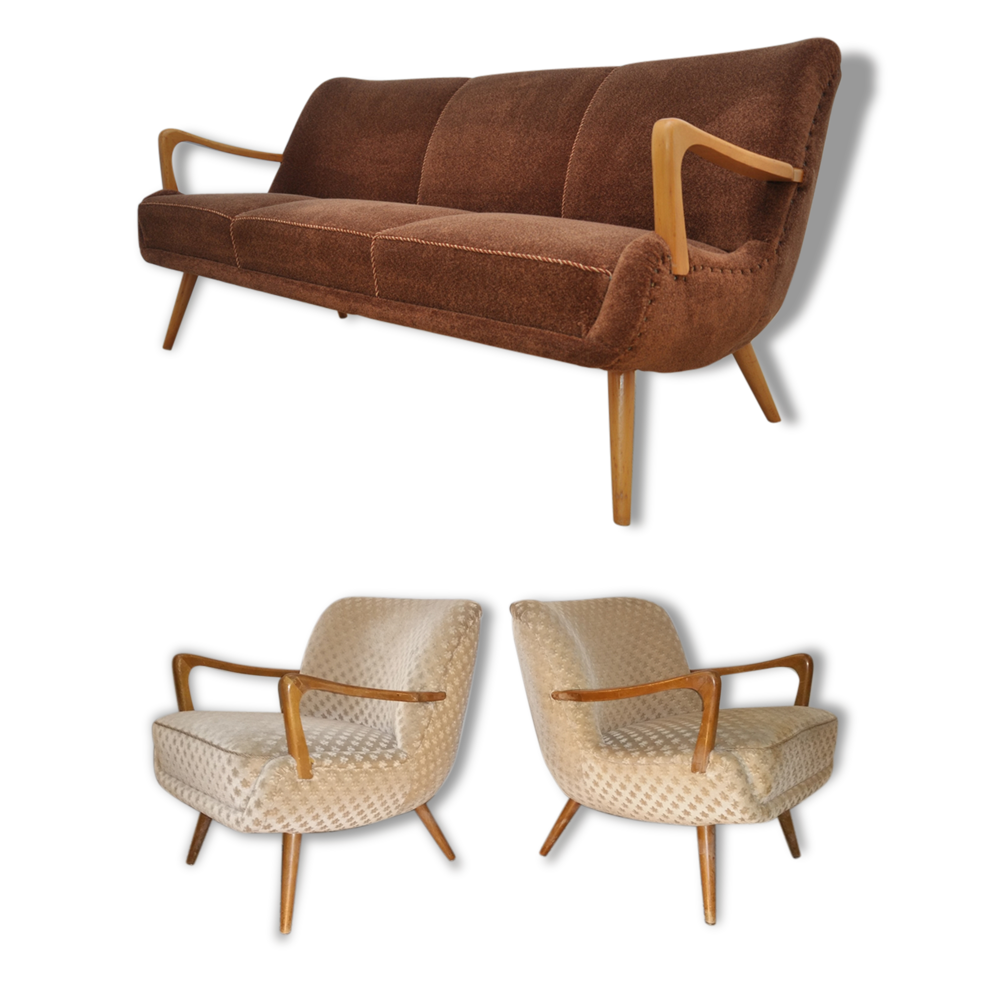 Living room sets sculptural cocktail Scandinavian years 50/60