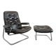 Stressless armchair and ottoman in leather from the 1970s.