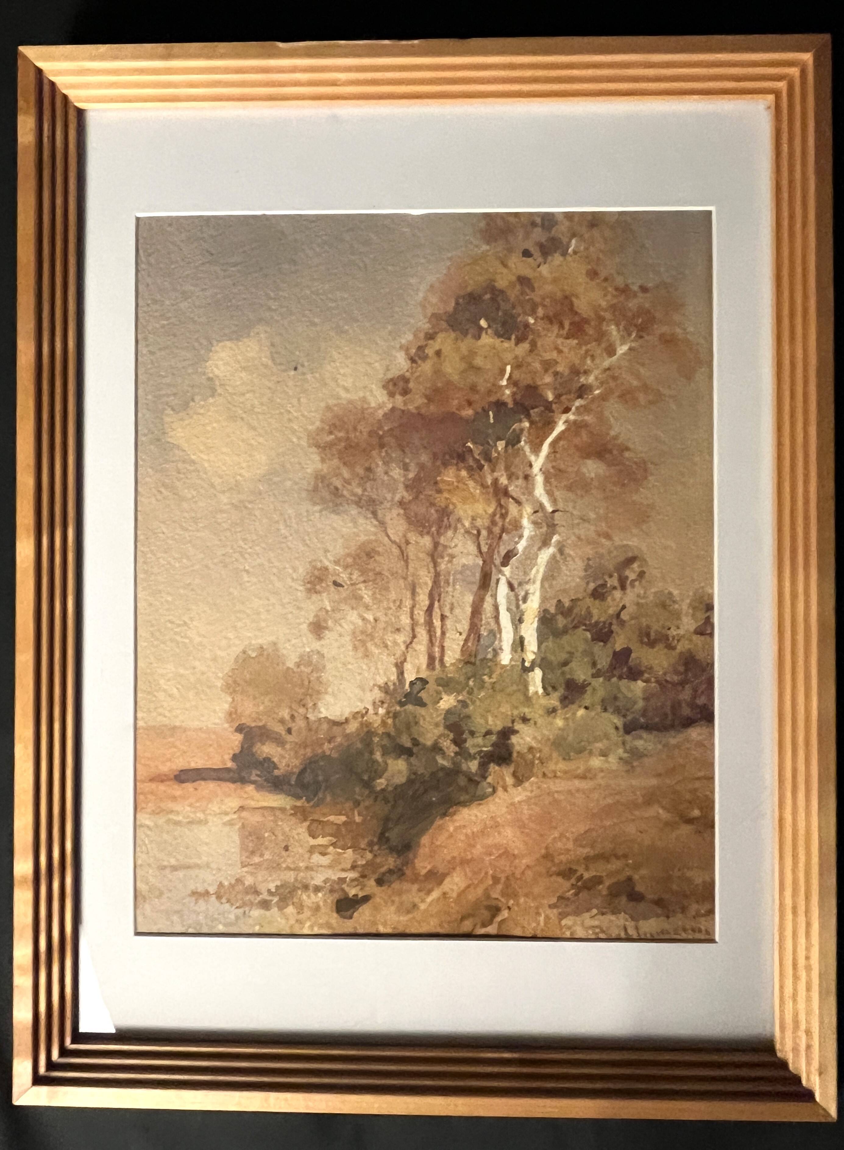 Watercolor landscape from the late 19th century, Bakhuijzen van de Sande