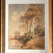 Watercolor landscape from the late 19th century, Bakhuijzen van de Sande