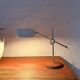 Vintage Midcentury desk lamp in brown leather and chrome Atelje Lyktan, Sweden