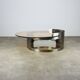 Kappa coffee table in steel and smoked glass, Maria Pergay style, 1970s.