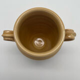 Varnished yellow terracotta confit pot