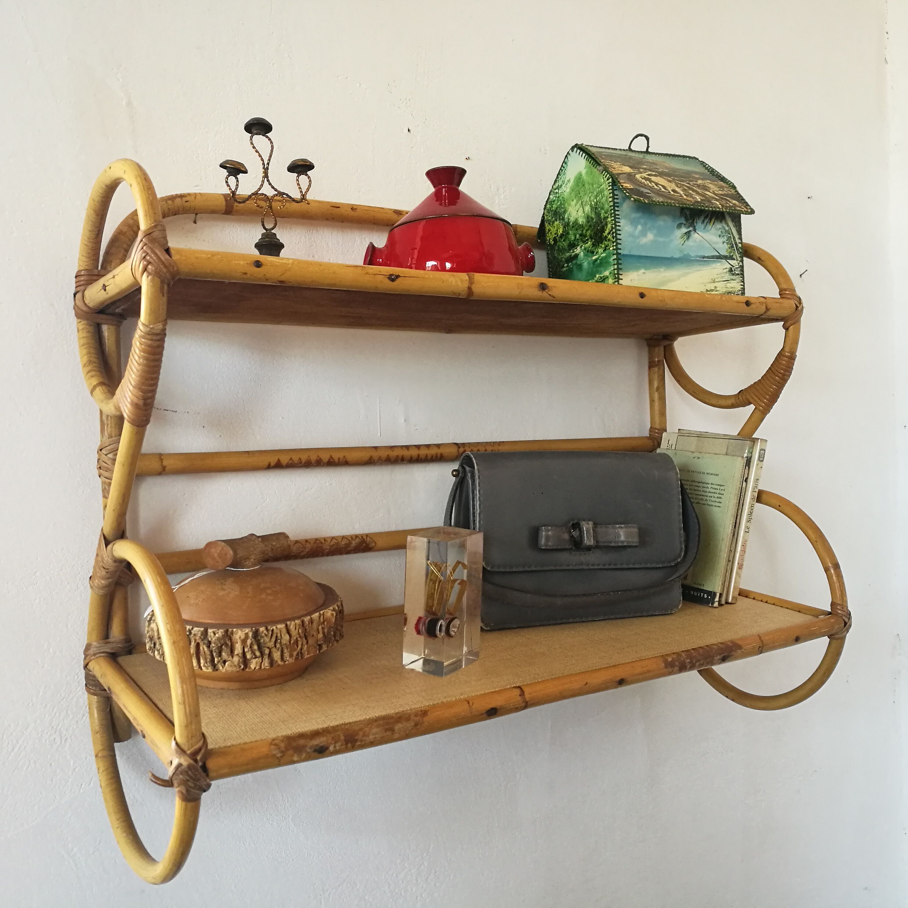 Rattan shelf