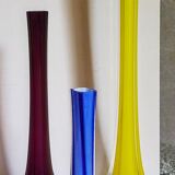 Trio de soliflores en verre étiré anciens