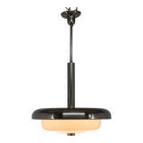 Bauhaus Chandelier by Franta Anyz, Opaline Glass, Nickel-Plated, 1930s