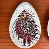 Small oyster or Danish sauce plates from the mid-century by Beth Breyen for Royal Copenhagen, set of 4.