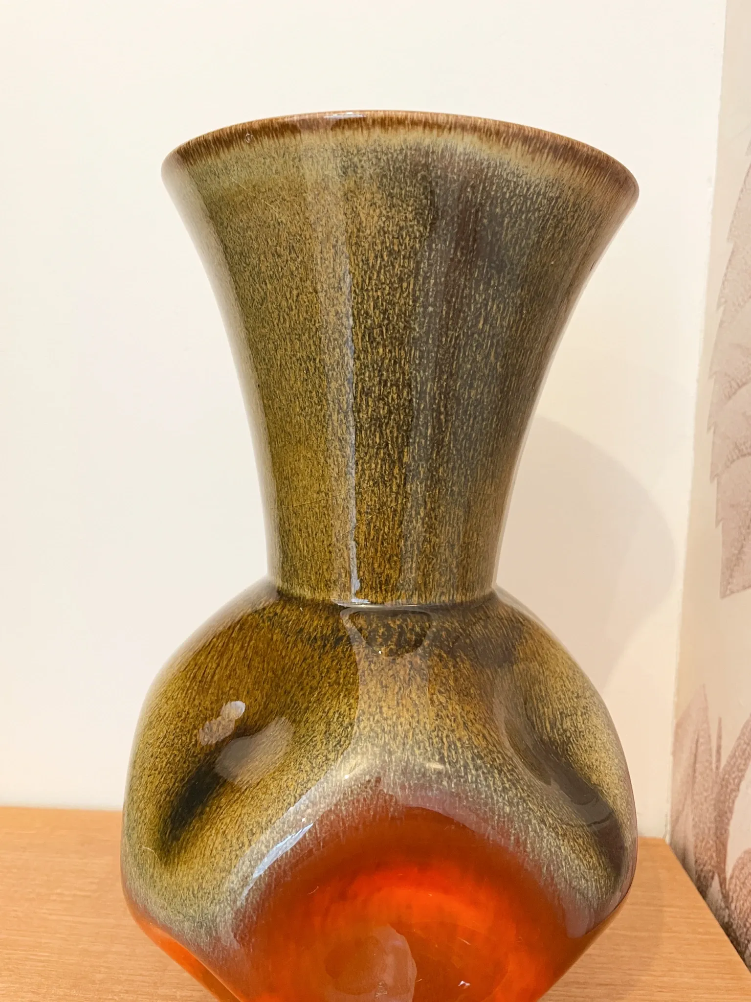 Vintage glazed ceramic vase