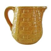 Pichet jaune en barbotine Digoin Sarreguemines vintage années 60
