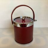 Burgundy leatherette ice bucket
