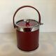Burgundy faux leather ice bucket