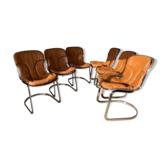 Suite of 6 Cidue chairs. Italy 1970