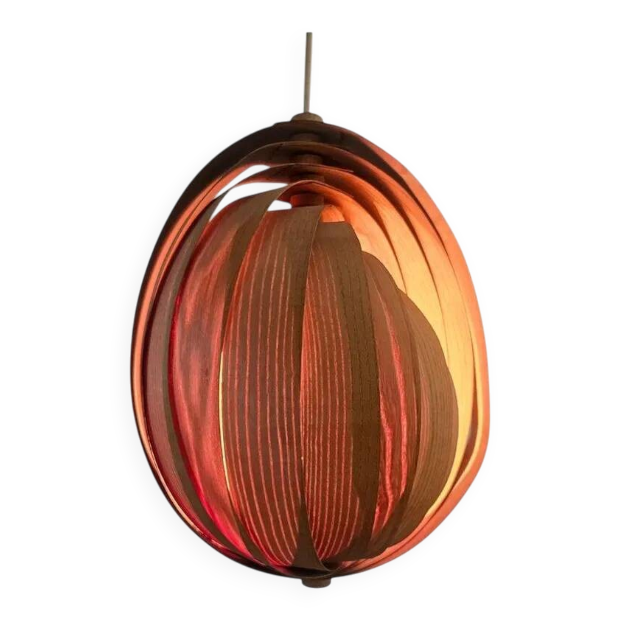 Rare Midcentury Wooden Pendant in style of Hans-Agne Jakobsson, Sweden, 1960s