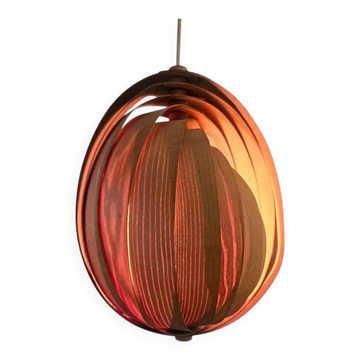 Rare Midcentury Wooden Pendant in style of Hans-Agne Jakobsson, Sweden, 1960s