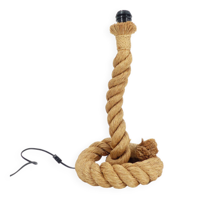 Lampe en corde, travail dans le goût d’Audoux & Minet, circa 1970-1980