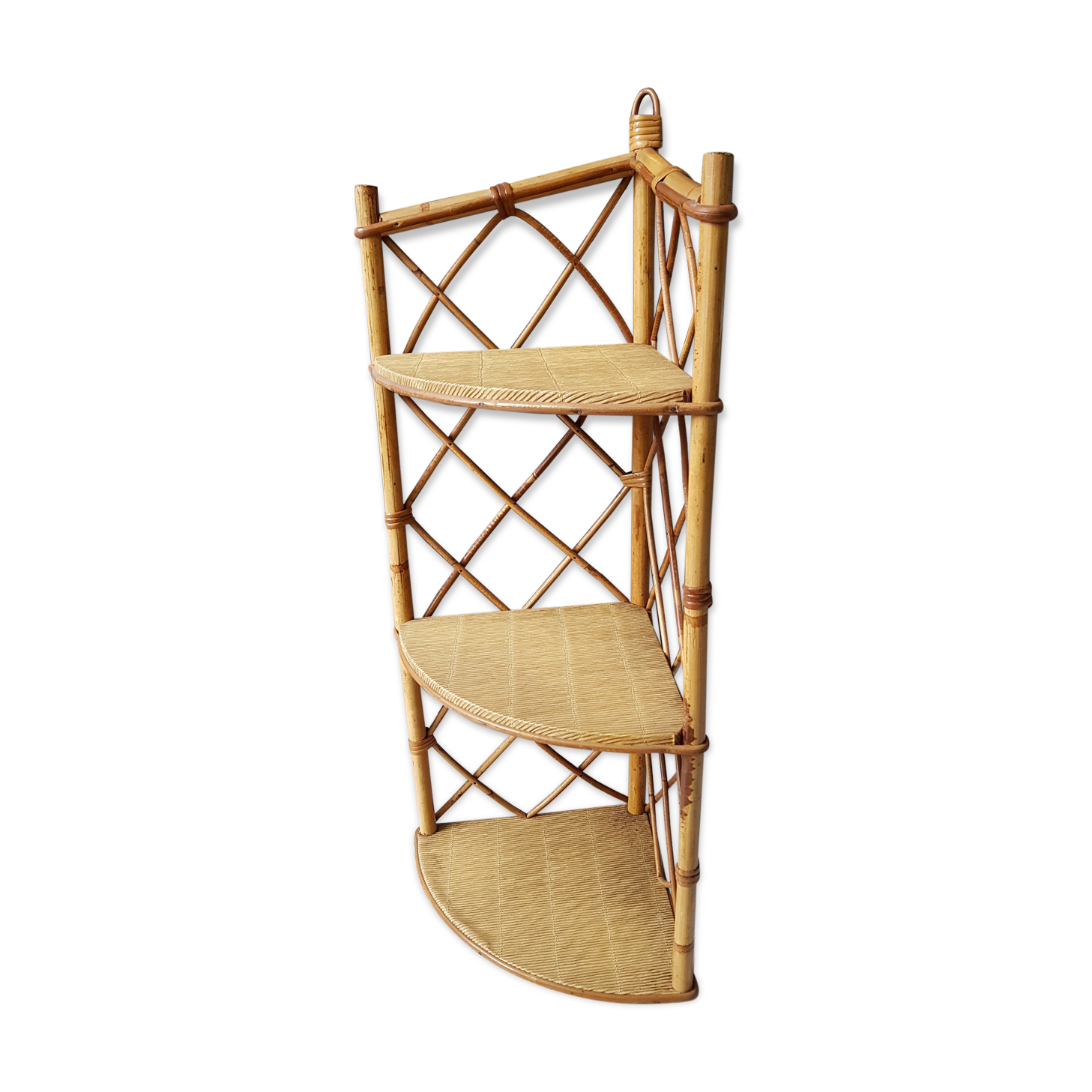 Old corner Wicker shelf