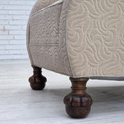 1950s, Danish artdeco armchair, furniture wool, oak wood legs.