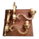 Pair of bronze wall lights