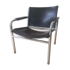 Bauhaus armchair in leather and chrome tubes, 70s 80s