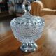 Sucrier ancien en verre + métal 