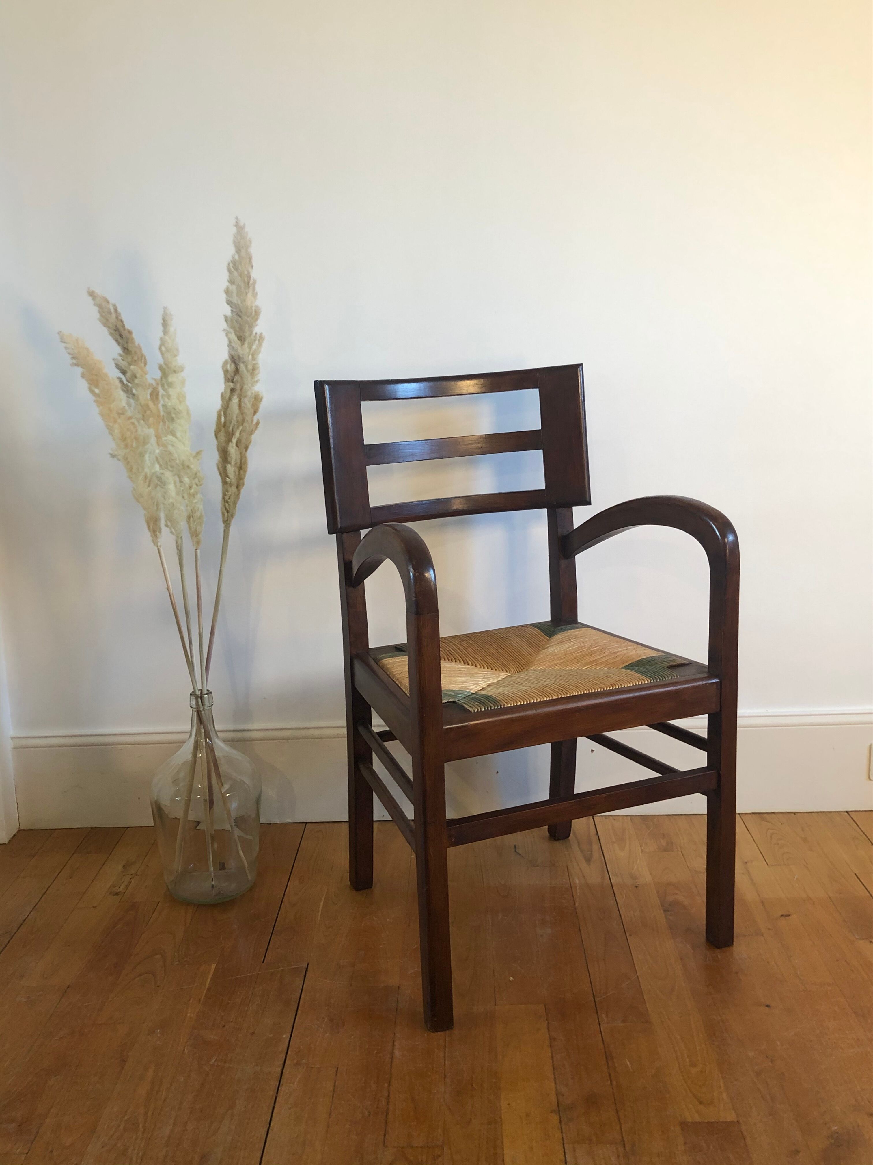 Pierre Cruège oak armchair 1950